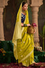 Amazing Mustard Yellow Zari Weaving Silk Event Wear Saree With Blouse