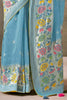 Fantastical Sky Blue Weaving Silk Event Wear Saree With Blouse