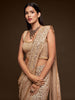 Awsome Ivory Sequined Georgette Party Wear Saree