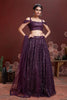 Purple Sequins Work Soft Net Wedding Wear Lehenga Choli