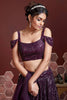 Purple Sequins Work Soft Net Wedding Wear Lehenga Choli