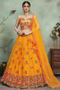 Stunning Mustard Yellow Colored Net Festival Wear Lehenga Choli