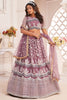 Lavender Thread Embroidered Butterfly Net Lehenga With Designer Choli