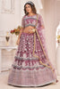 Lavender Thread Embroidered Butterfly Net Lehenga With Designer Choli