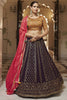 Purple Sequins Georgette Fancy Designer Lehenga With choli