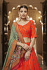 Orange Sequins Georgette Fancy Designer Lehenga With choli