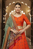 Orange Sequins Georgette Fancy Designer Lehenga With choli
