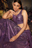 Purple Sibburi Print Velvet Designer Lehenga Choli With Dupatta