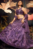Purple Sibburi Print Velvet Designer Lehenga Choli With Dupatta