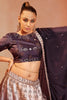 Purple Sequins Embroidered Velvet Party Wear Lehenga Choli