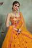 Stunning Mustard Yellow Colored Net Festival Wear Lehenga Choli