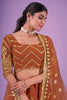 Orange Sequins Work Georgette Engagement Lehenga Choli