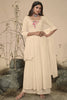 Off-White Sequins Embroidered Georgette Ready-Made Palazzo Suit