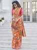 Pretty Orange Patola Weaving Silk Wedding Wear Saree