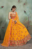 Stunning Mustard Yellow Colored Net Festival Wear Lehenga Choli