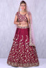 Maroon Banglory Silk Lehenga Choli with Applique Embroidery work