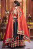 Black Gamthi Work Art Silk Navratri Lehenga Choli With Dupatta
