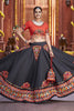 Black Gamthi Work Art Silk Navratri Lehenga Choli With Dupatta