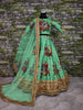 Gorgeous Green Colored Partywear Designer Embroidered Lehenga Choli