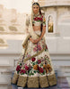Gorgeous Cream Colored Partywear Designer Embroidered Lehenga Choli