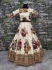 Gorgeous Cream Colored Partywear Designer Embroidered Lehenga Choli