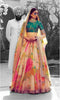 Beautiful White-Green Designer Digital Printed Lehenga Choli (Default)