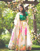 Beautiful White-Green Designer Digital Printed Lehenga Choli (Default)