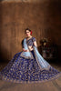 Graceful Navy Blue Zari Work Banglory Silk Bridal Lehenga Choli