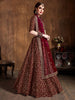 Breathtaking Maroon Sequins Raw Silk Bridal Lehenga Choli