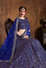 Intricate Royal Blue Sequins Raw Silk Bridal Lehenga Choli