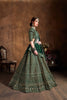 Dazzling Bottle Green Sequins Raw Silk Wedding Lehenga Choli
