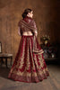 Impressive Maroon Dori Embroidery Raw Silk Wedding Lehenga Choli