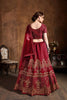 Mesmeric Red Sequins Art Silk Wedding Lehenga Choli