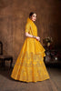 Preferable Yellow Sequins Art Silk Wedding Lehenga Choli