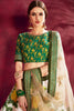 Eye-Catching Green Floral Printed Banglory Silk Wedding Lehenga Choli