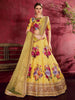 Gorgeous Yellow Floral Printed Banglory Silk Wedding Lehenga Choli With Dupatta
