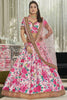 Light Pink Printed Art Silk Engagement Lehenga Choli With Dupatta