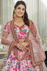Light Pink Printed Art Silk Engagement Lehenga Choli With Dupatta