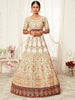 Majesty Off-White Heavily Embroidery Silk Bridal Lehenga Choli With Dupatta
