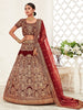 Stunning Red Heavily Sequins Velvet Bridal Lehenga Choli With Dupatta