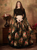 Mesmerizing Black Floral Print Organza Silk Wedding Lehenga Choli With Blouse