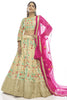 Cream Thread Embroidered Art Silk Designer Lehenga With Choli