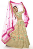Cream Thread Embroidered Art Silk Designer Lehenga With Choli