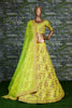 Hypnotic Neon Colored Wedding Wear Embroidered Satin Lehenga Choli