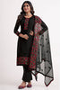 Black Thread Embroidered Georgette Paint Suit