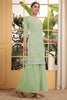 Tantalizing Pista Green Embroidered Georgette Sharara Suit