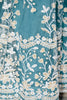 Lovely Teal Blue Thread Embroidered Net Wedding Wear Lehenga Choli