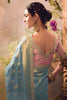 Stunning Powder Blue Zari Weaving Organza Event Wear Saree With Blouse