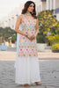Alluring White Thread Work Chinon Event Wear Palazzo Suit With Dupatta