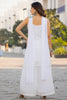 Alluring White Thread Work Chinon Event Wear Palazzo Suit With Dupatta